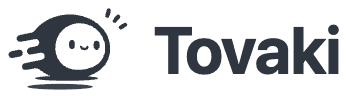 Tovaki horizontal wordmark in dark ink